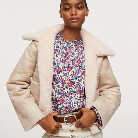 Mango Reversible faux shearling-lined jacket - Picture 10 of 11